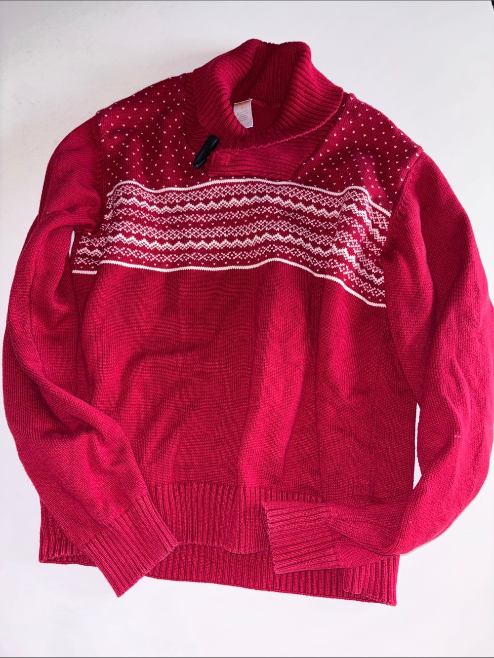 Men’s Cowl Neck Nordic Sweater Teen Boy Christmas Sweater Slim Christmas Sweater